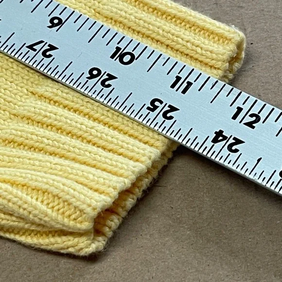 Lauren Ralph Lauren Turtleneck Sweater Women's M Yellow Ribbed Cotton Logo - Picture 12 of 13